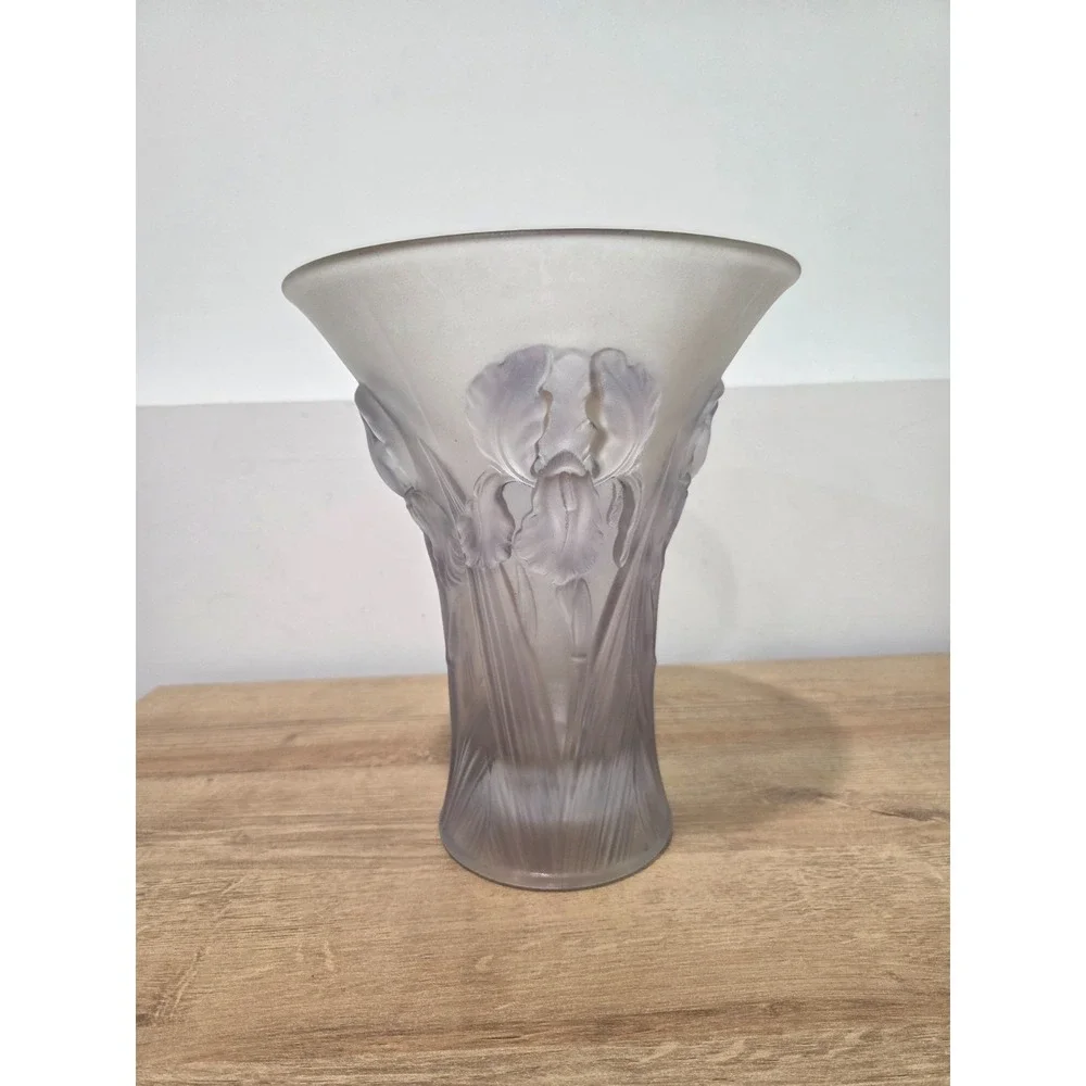 Vintage 1930s Josef Inwald Barolac Purple Satin Glass Vase Iris Czech Art Deco